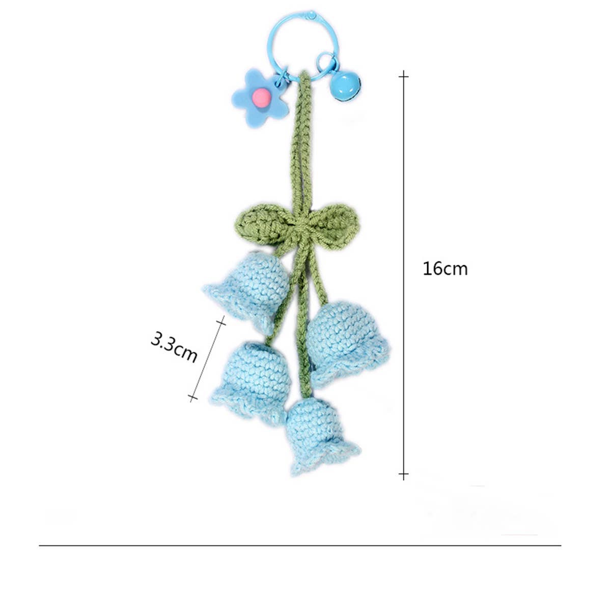 HANDWOVEN LILY OF THE VALLEY FLOWER KEYCHAIN - Vintage MC