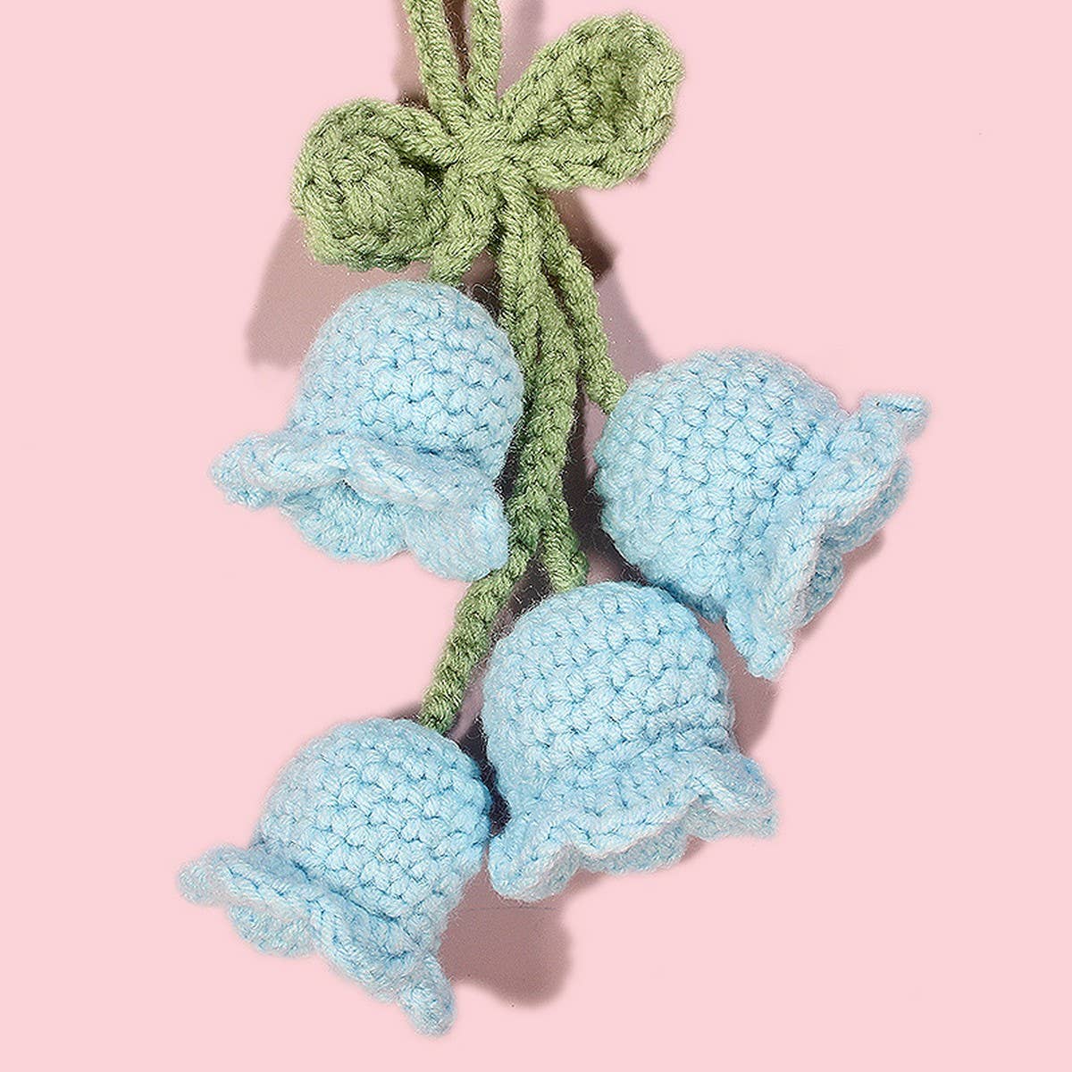 HANDWOVEN LILY OF THE VALLEY FLOWER KEYCHAIN - Vintage MC