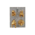 S/4 Resin Dinosaur Magnets on Metal Card