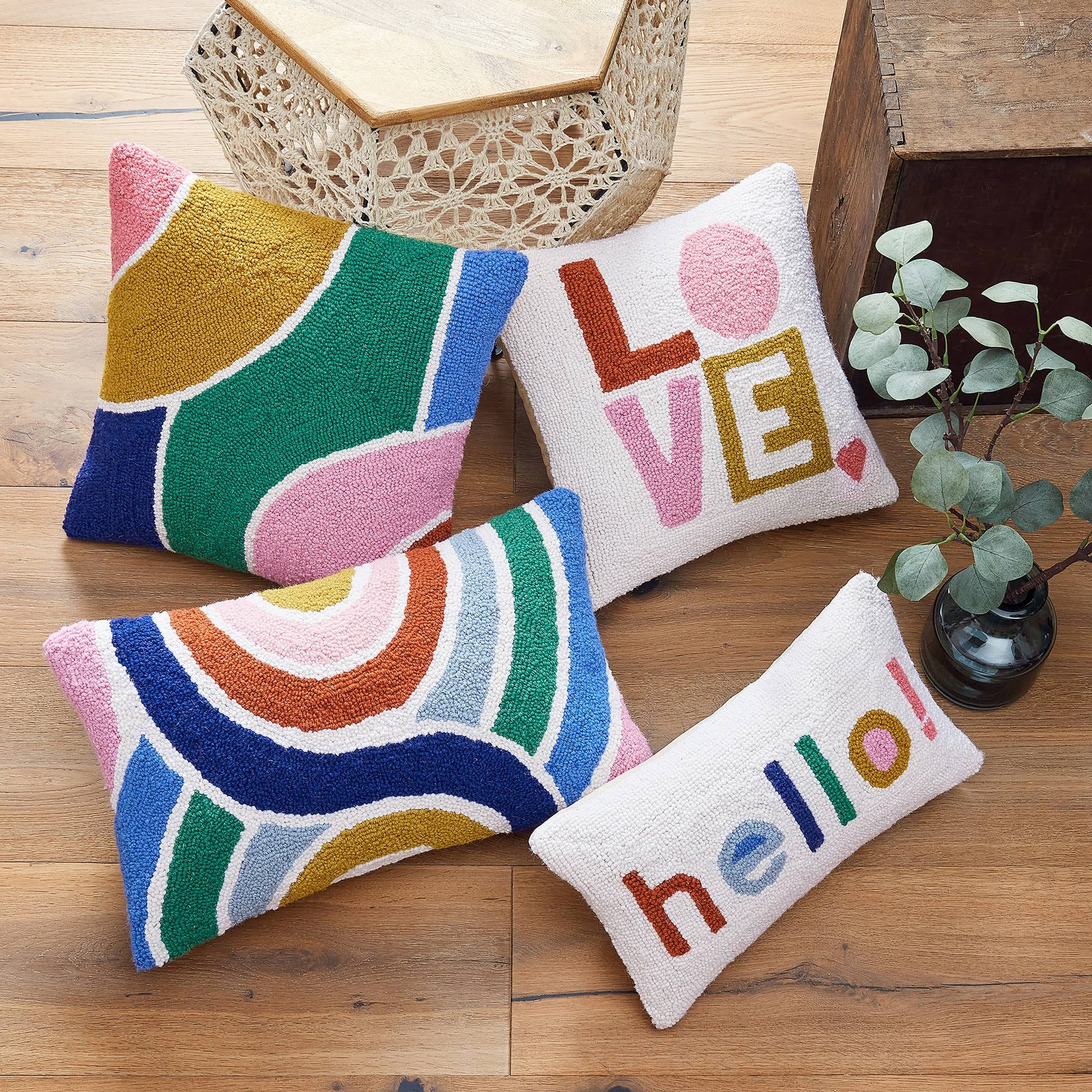Hello Lumbar Hook Pillow - Vintage MC