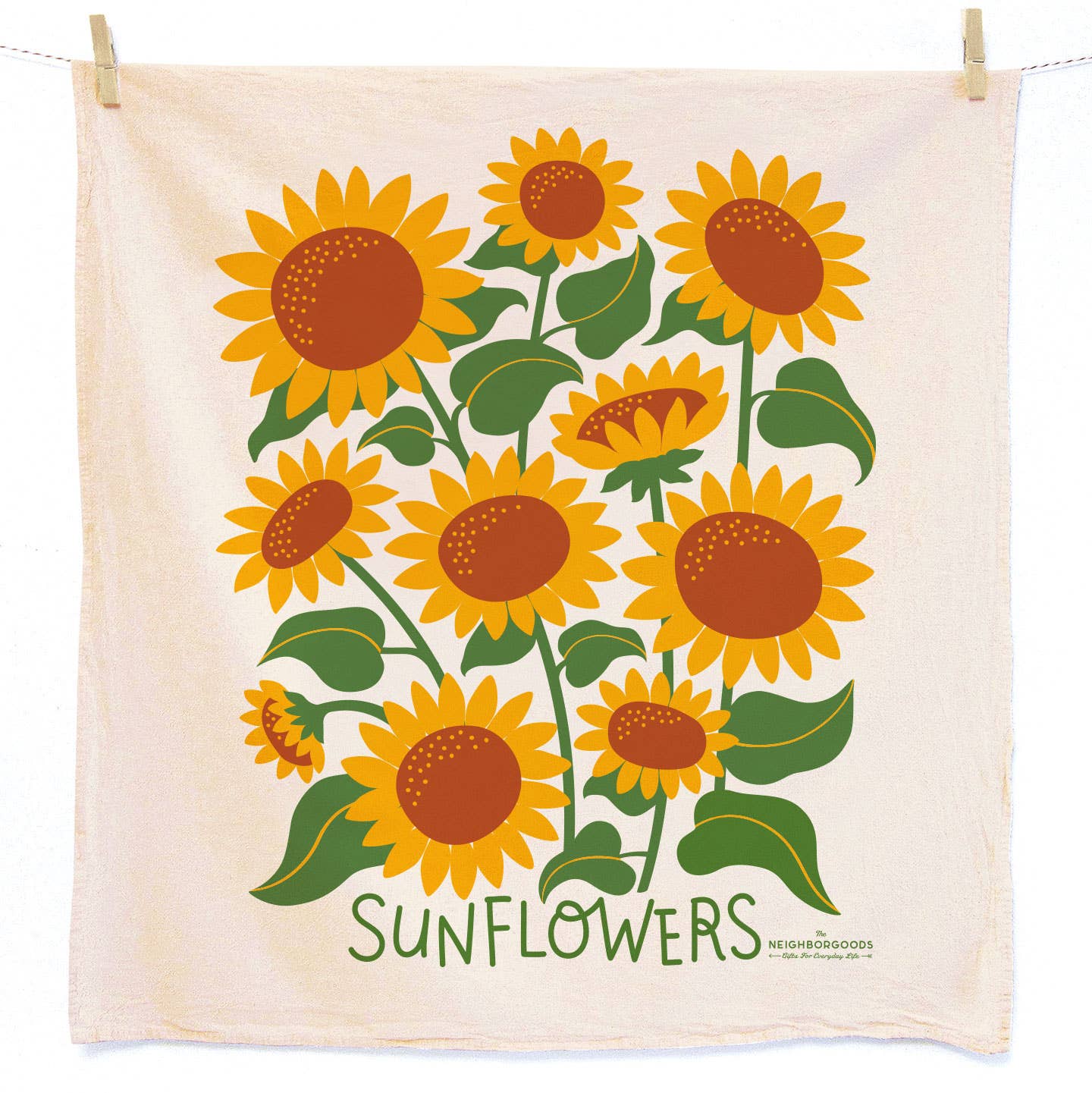 HELLO SUNSHINE (Sunflower,Marigold) - Tea Towel Set of 2 - Vintage MC