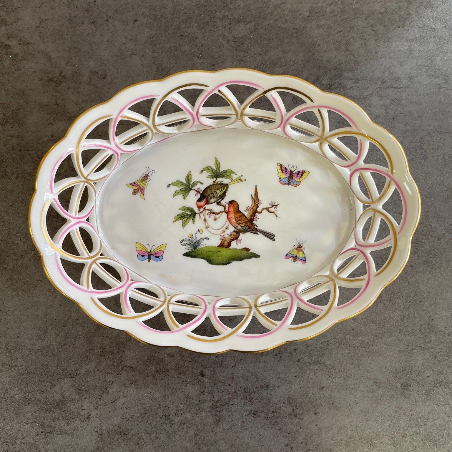 Herend Rothschild Bird Dish - Vintage MC