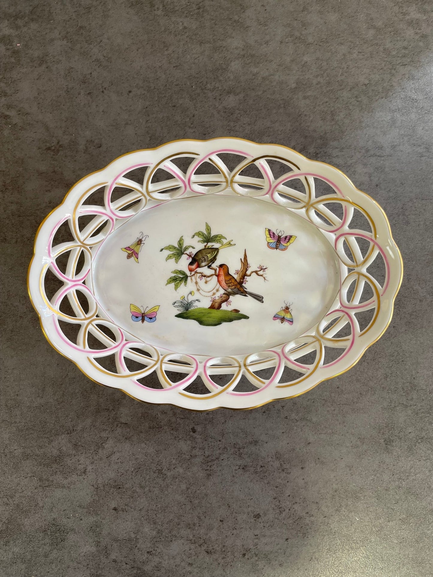 Herend Rothschild Bird Dish - Vintage MC