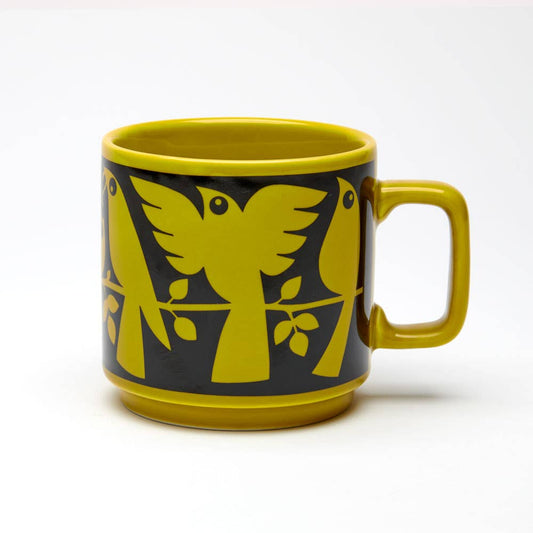 Hornsea Mug Birds Chartreuse - Vintage MC