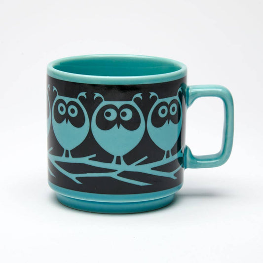 Hornsea Mug Owls on Branch Teal - Vintage MC