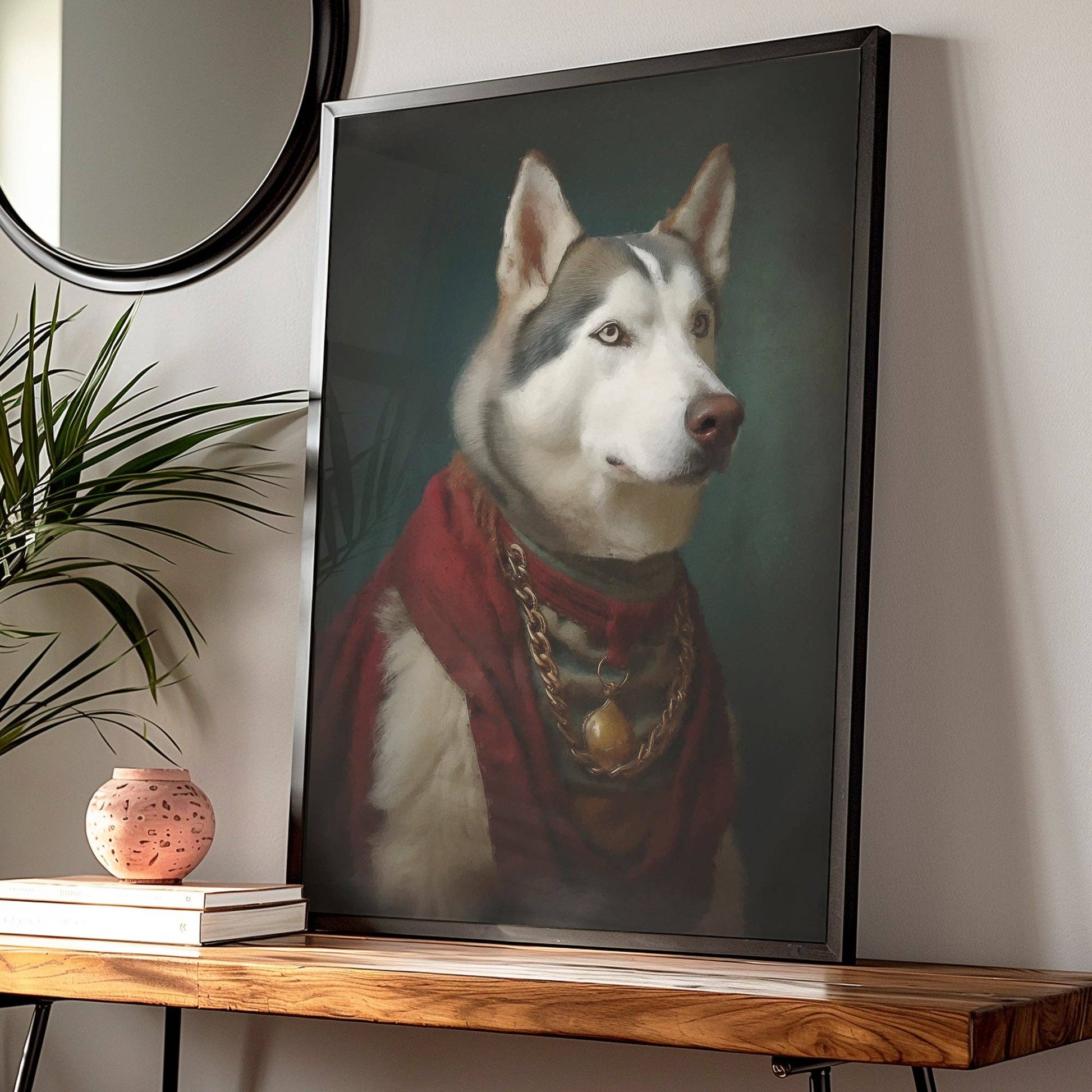 Husky Dog Portrait Print - Vintage MC