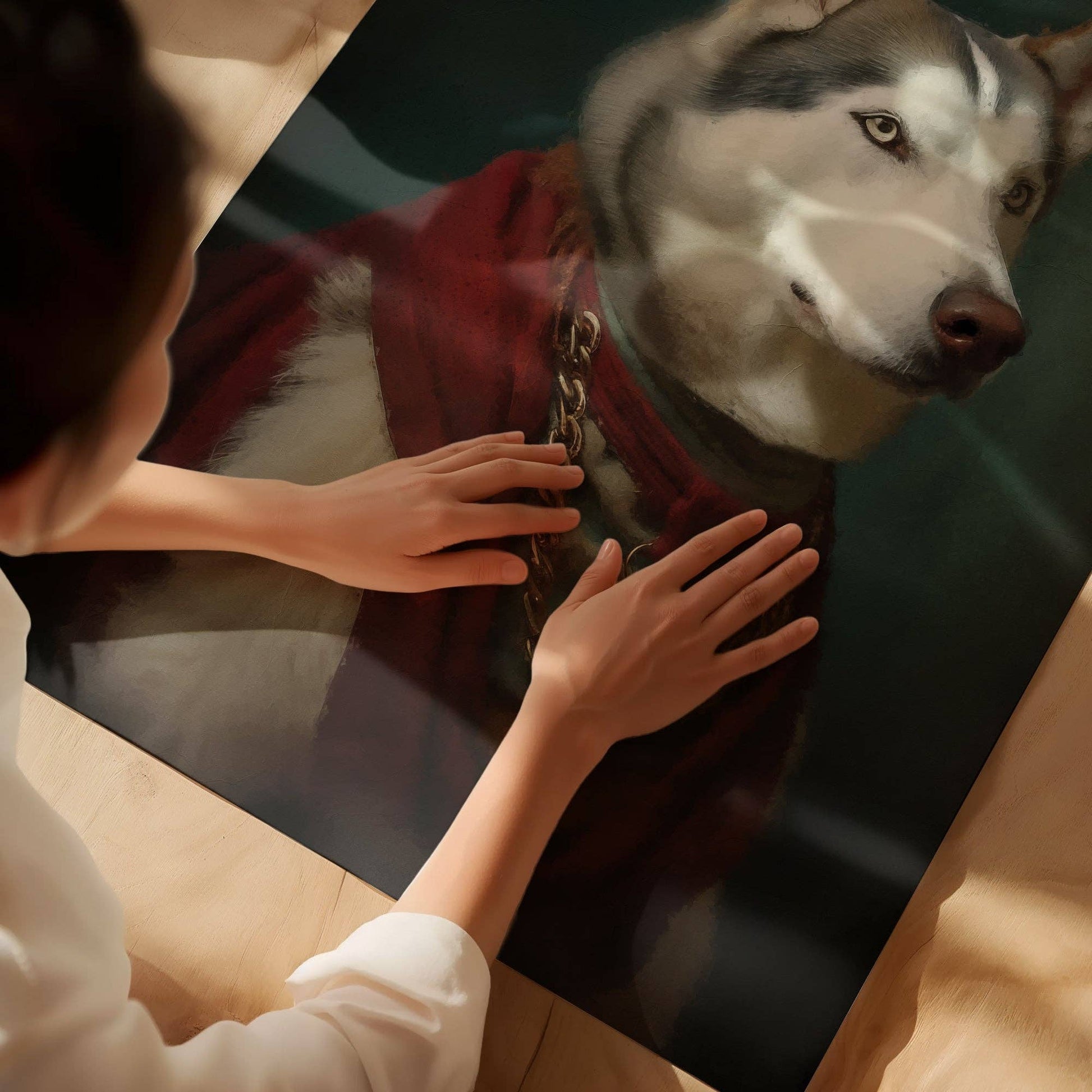Husky Dog Portrait Print - Vintage MC