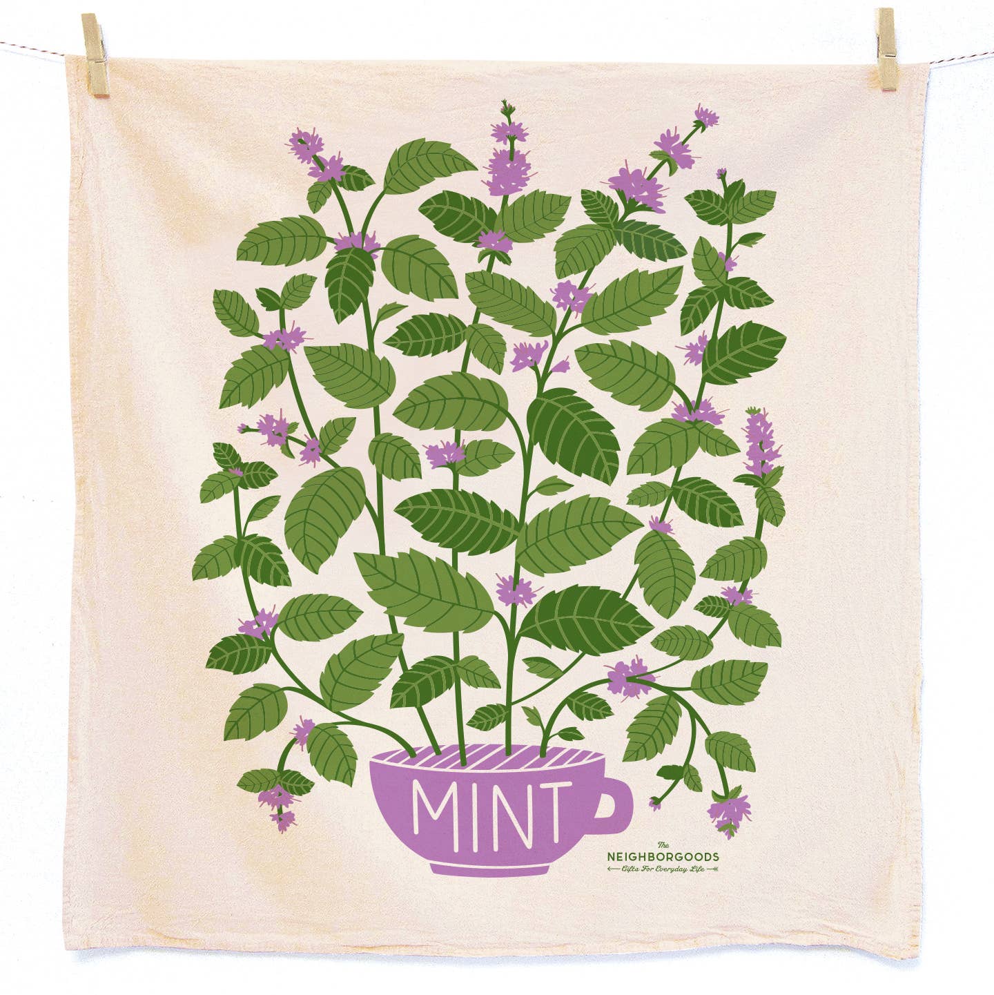 I LILAC PURPLE (Mint, Lilac) - Tea Towel Set of 2 - Vintage MC