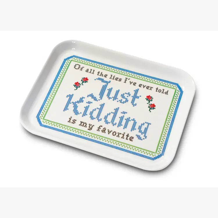 JUST KIDDING Small Trinket Tray - Vintage MC