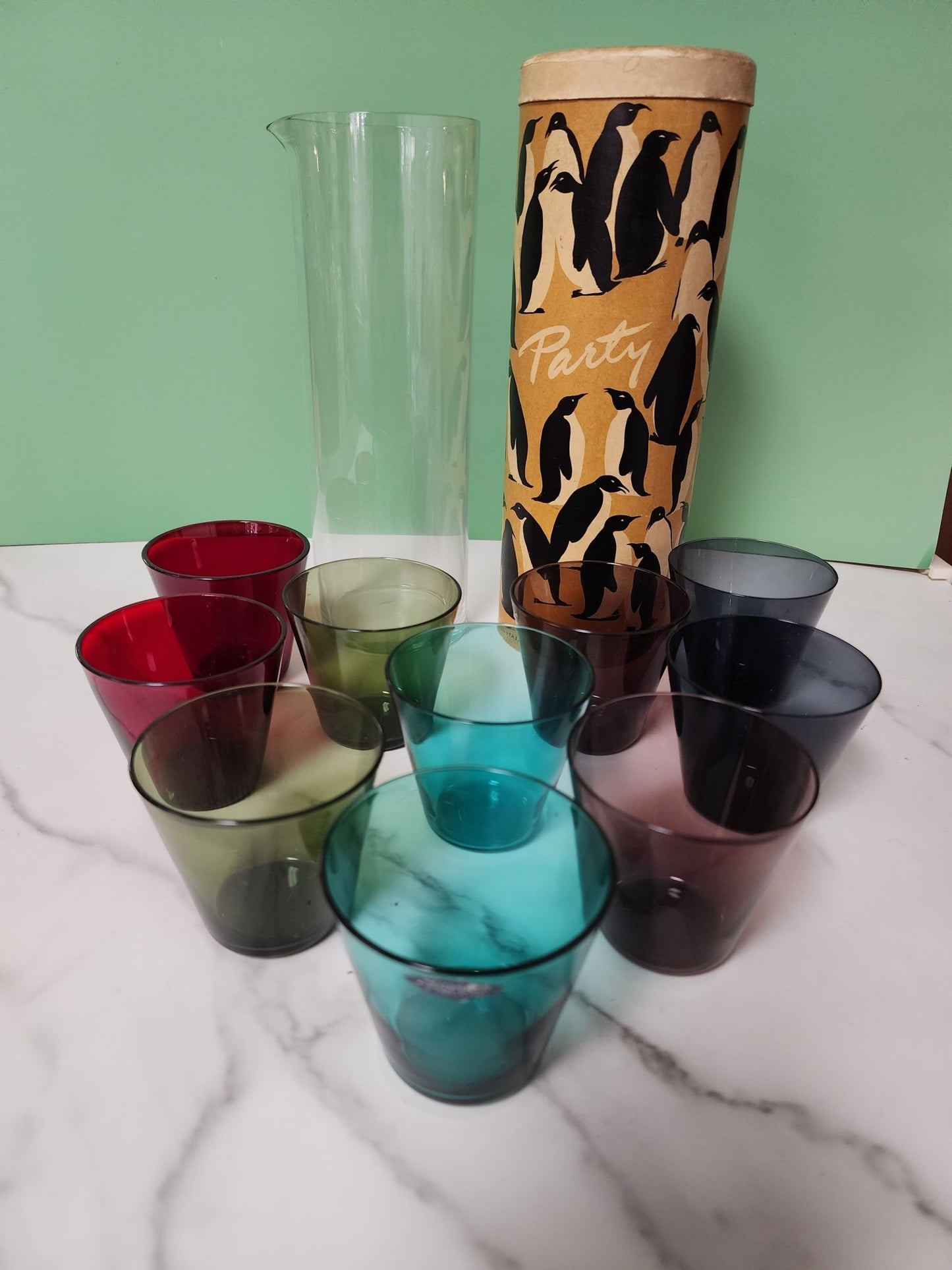 Kaj Franck designed Nutajarvi Penguin Party Glassware Set - Vintage MC