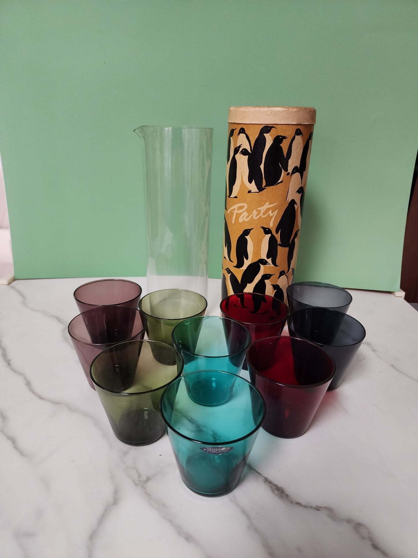 Kaj Franck designed Nutajarvi Penguin Party Glassware Set - Vintage MC