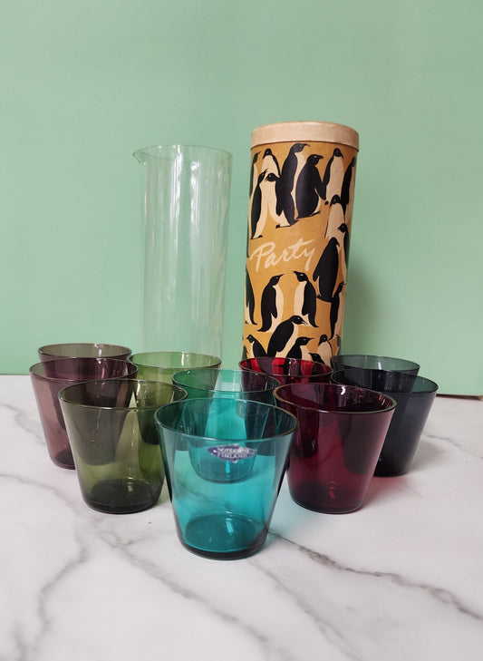 Kaj Franck designed Nutajarvi Penguin Party Glassware Set - Vintage MC
