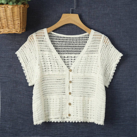 Knit Short - Sleeve Cardigan - Vintage MC