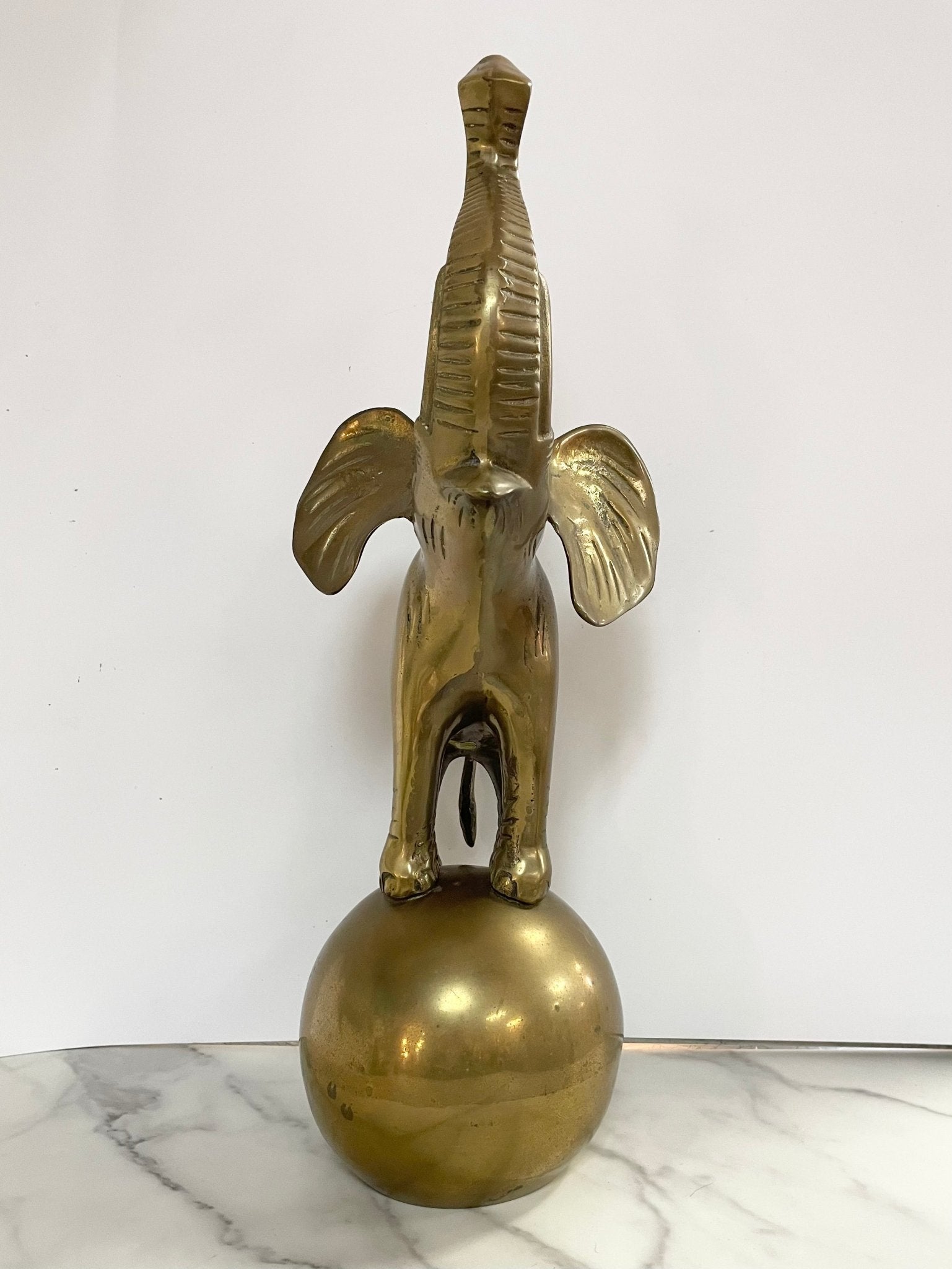 Large Brass Elephant Sculpture - Vintage MC