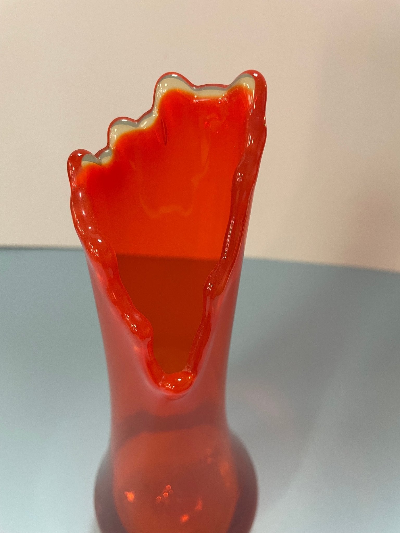 LE Smith 3 Toed Swung Glass Vase - Vintage MC