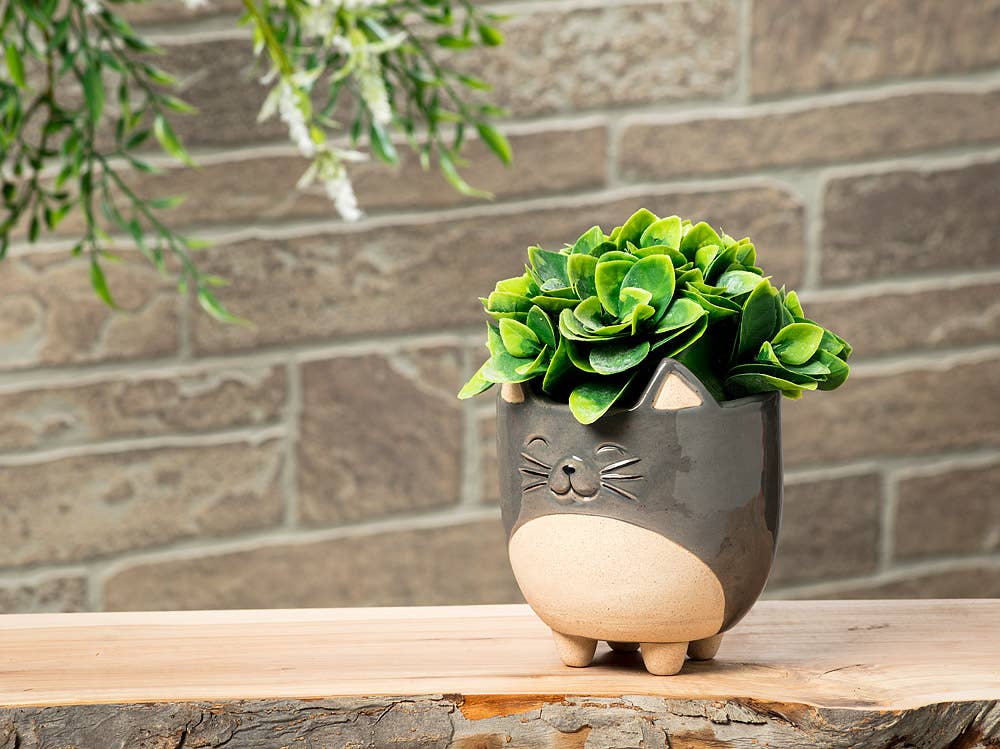 Lg Cat on Legs Planter - 5"H - 871 - Vintage MC