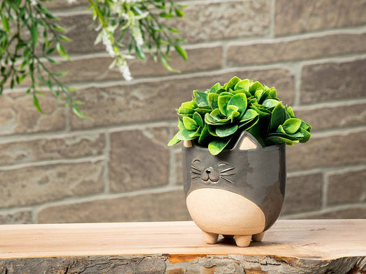 Lg Cat on Legs Planter - 5"H - 871 - Vintage MC
