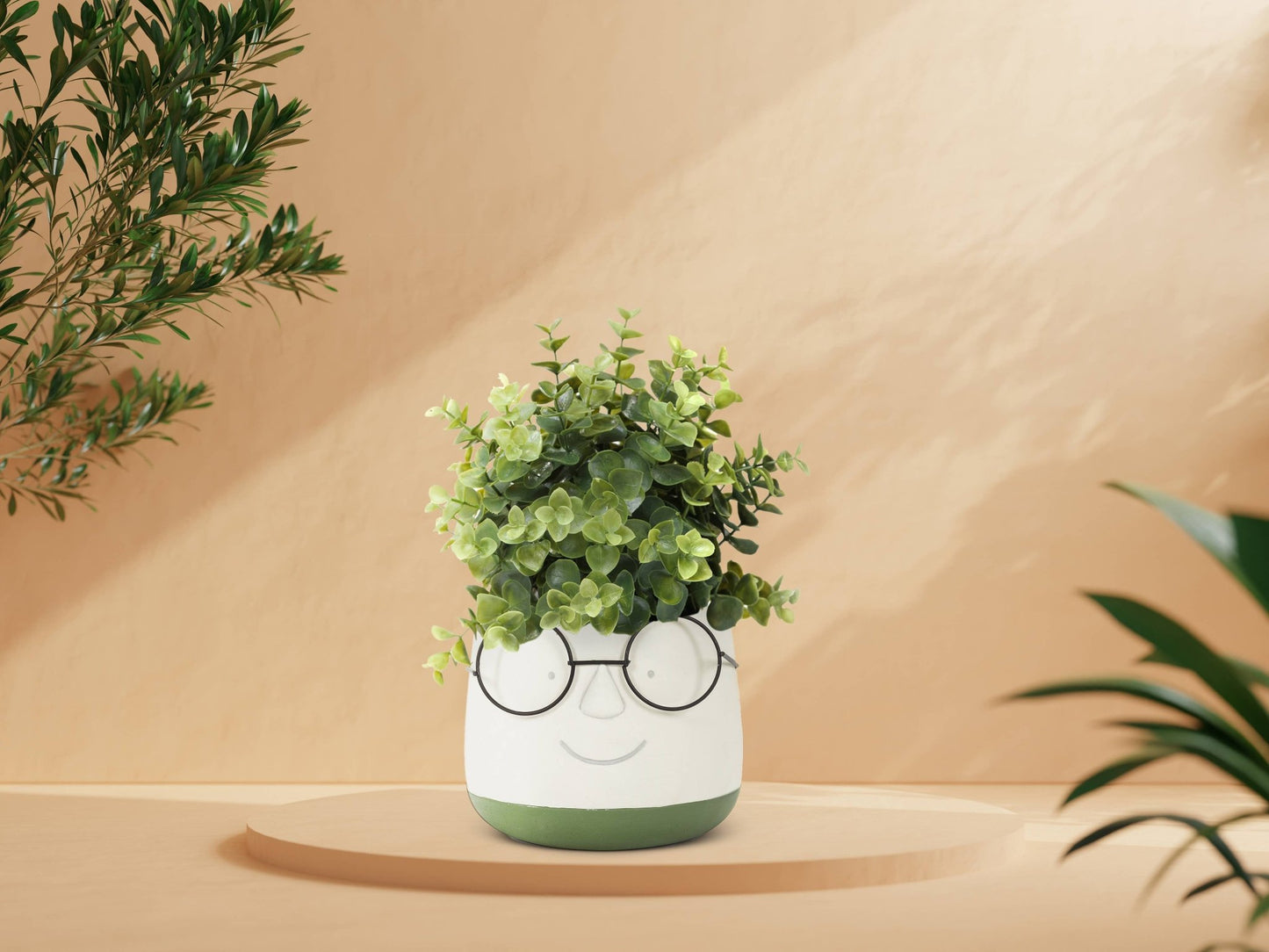 Lg Face Planter w/Glasses - 6” - Vintage MC