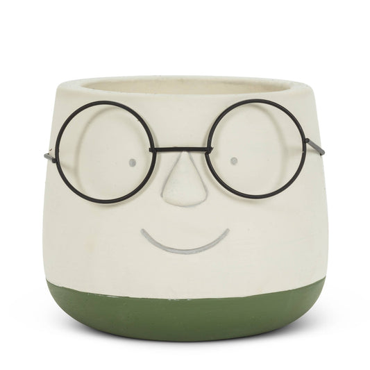 Lg Face Planter w/Glasses - 6” - Vintage MC