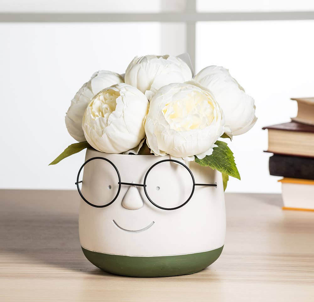 Lg Face Planter w/Glasses - 6” - Vintage MC