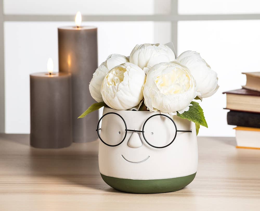 Lg Face Planter w/Glasses - 6” - Vintage MC