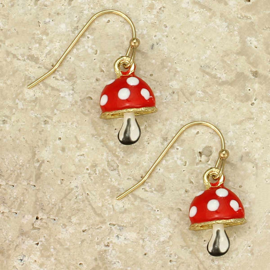 Magic Toadstool Enamel Earrings - Vintage MC