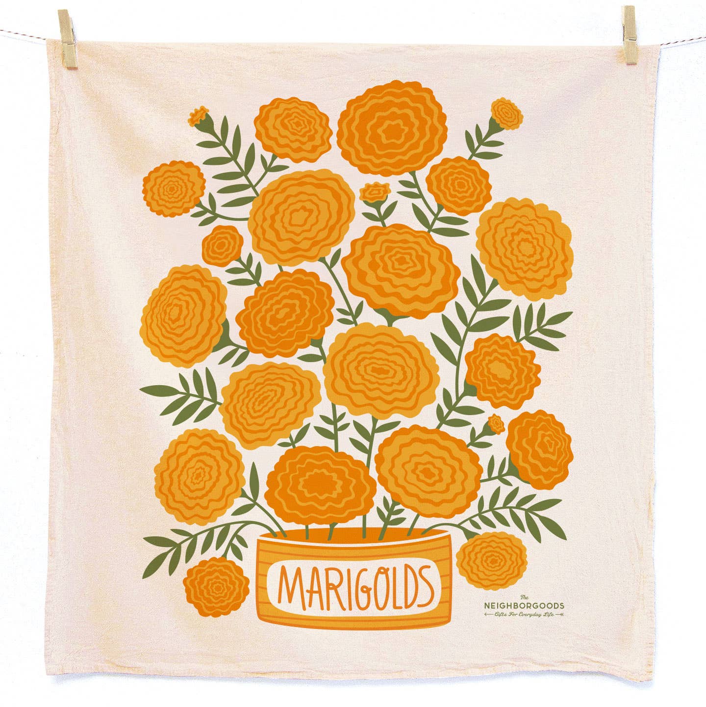 MARI BERRY (Marigold, Strawberry) - Tea Towel Set of 2 - Vintage MC