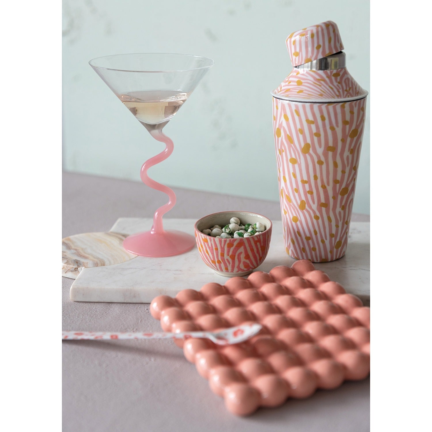 Martini Glass with Spiral Stem - Vintage MC