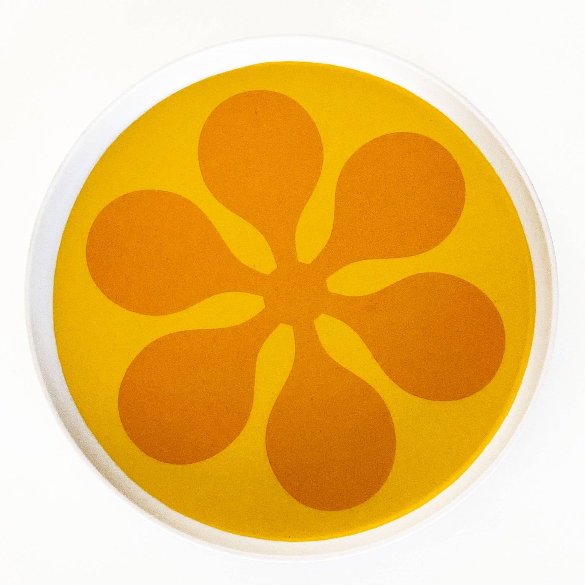 Modfest Yellow Melamine Salad Plate - Vintage MC