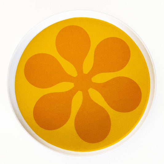 Modfest Yellow Melamine Salad Plate - Vintage MC