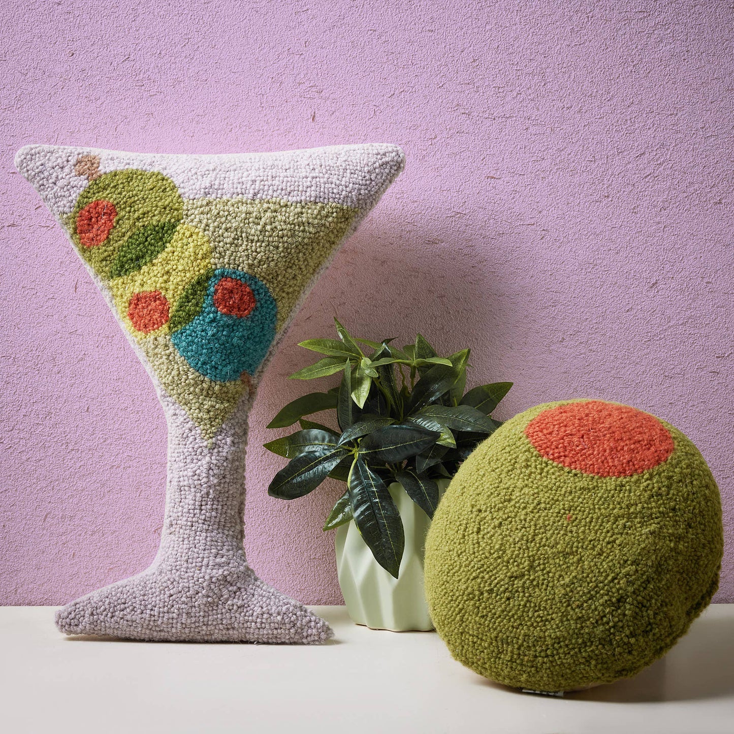 Olive Shaped Hook Pillow - Vintage MC