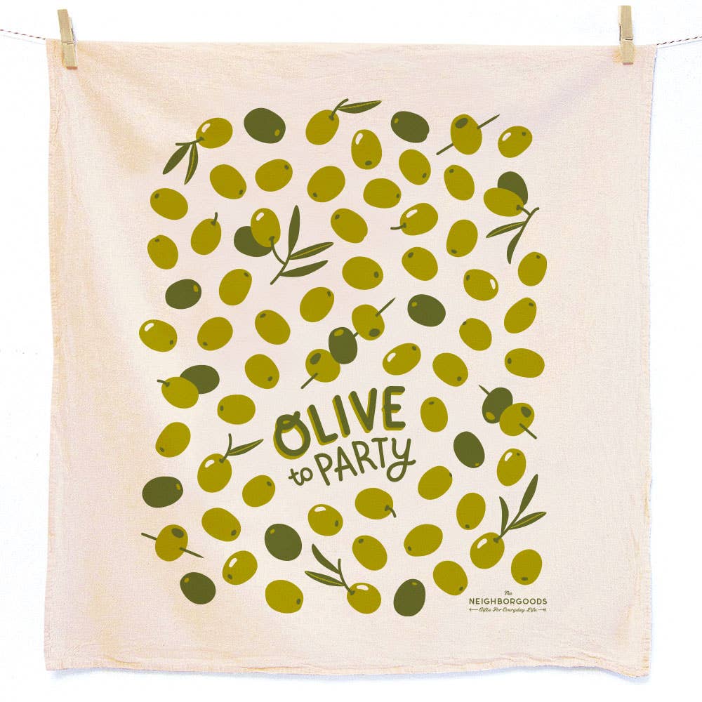 OLIVES WITH A TWIST (Olive, Lemon) - Tea Towel Set of 2 - Vintage MC