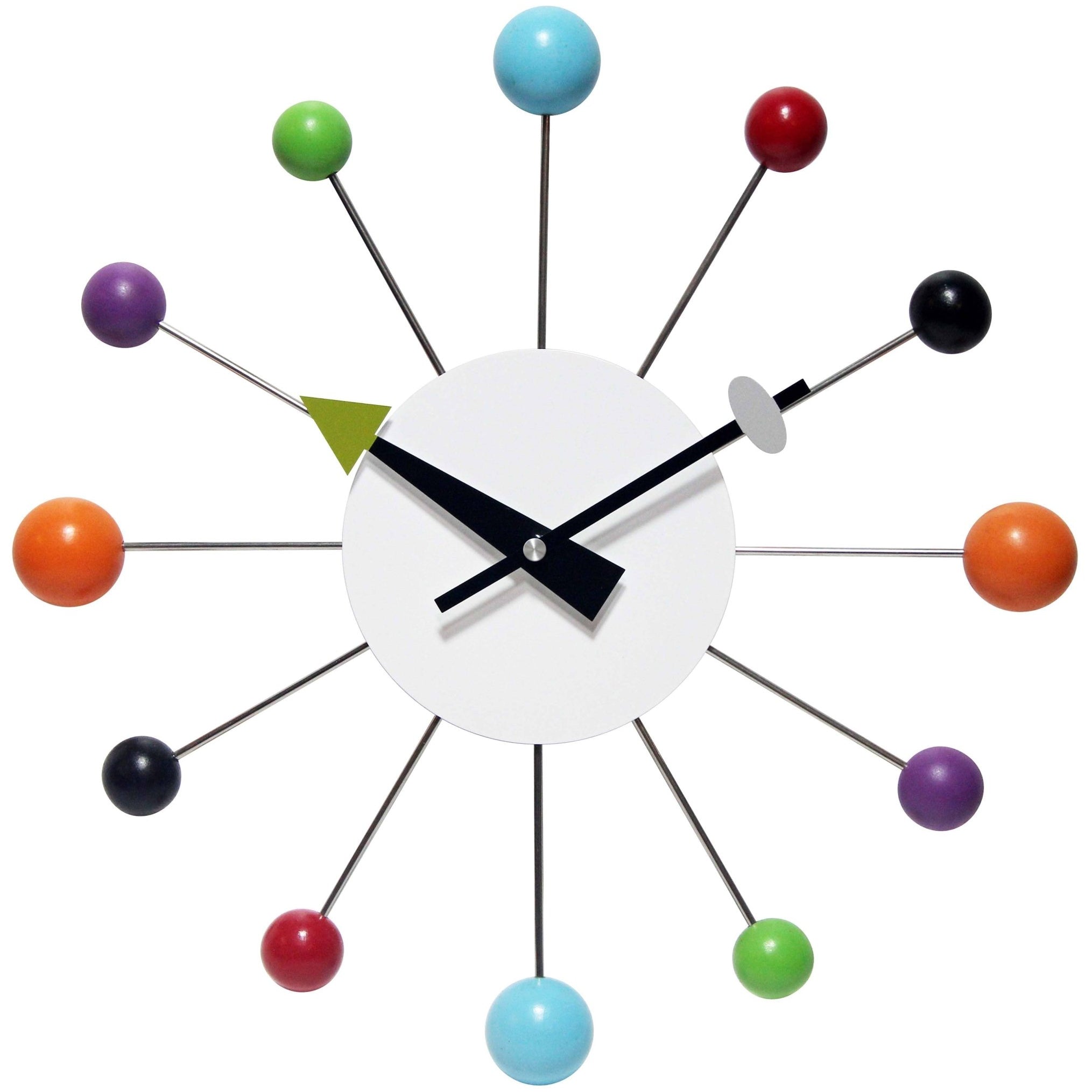 Orb Spoke Multi - Color Indoor Wall Clock 15 Inch - Vintage MC
