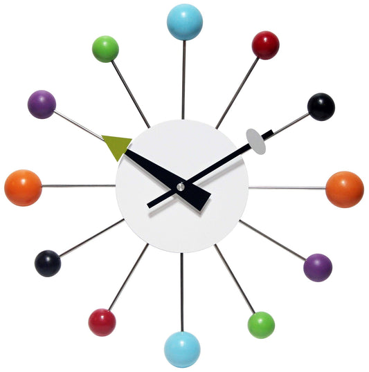 Orb Spoke Multi - Color Indoor Wall Clock 15 Inch - Vintage MC