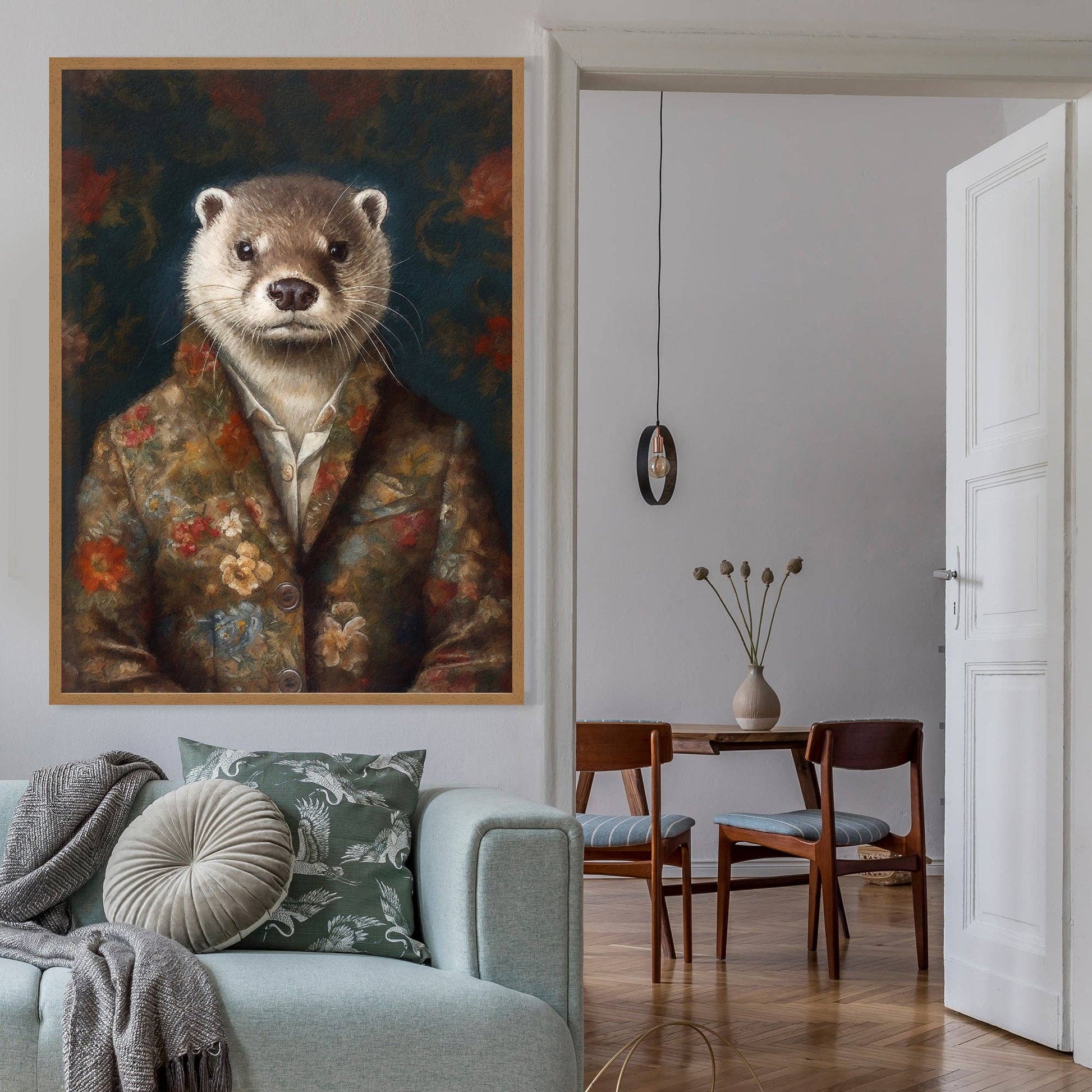 Otter Animal Portrait Print - Vintage MC