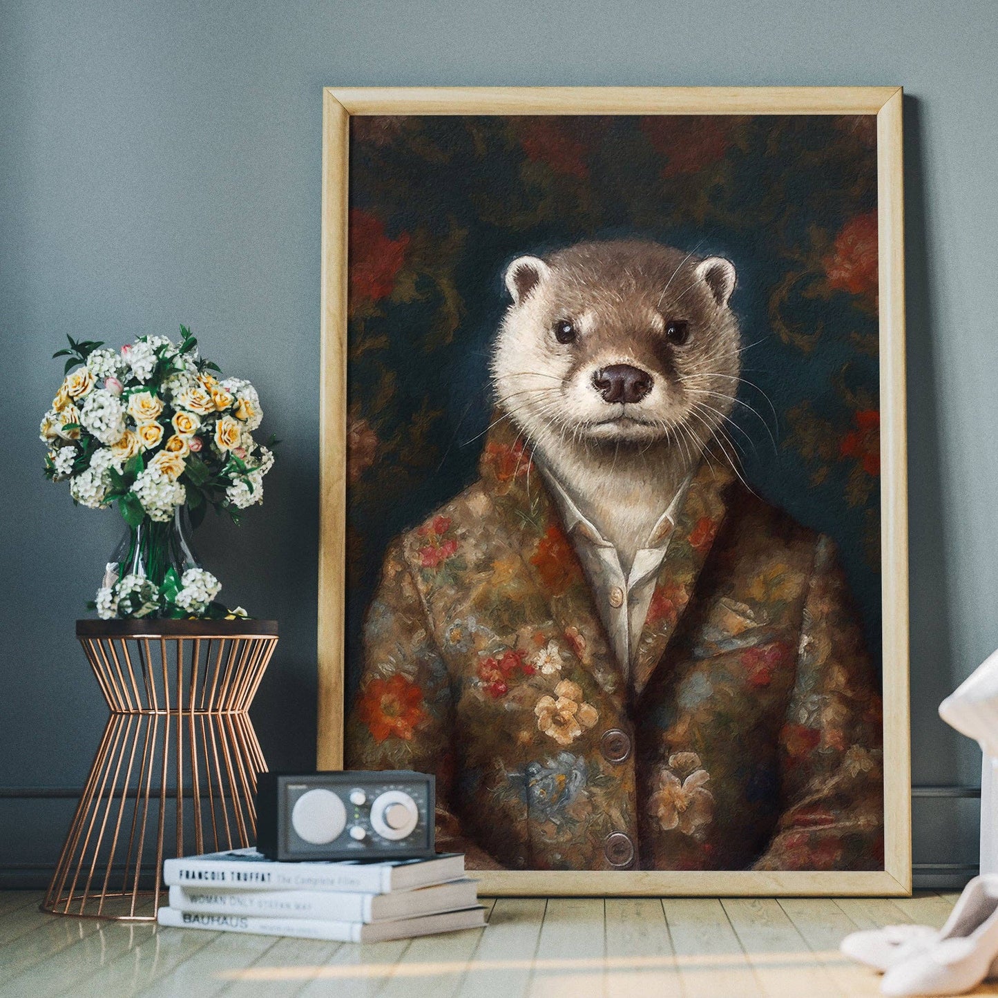 Otter Animal Portrait Print - Vintage MC
