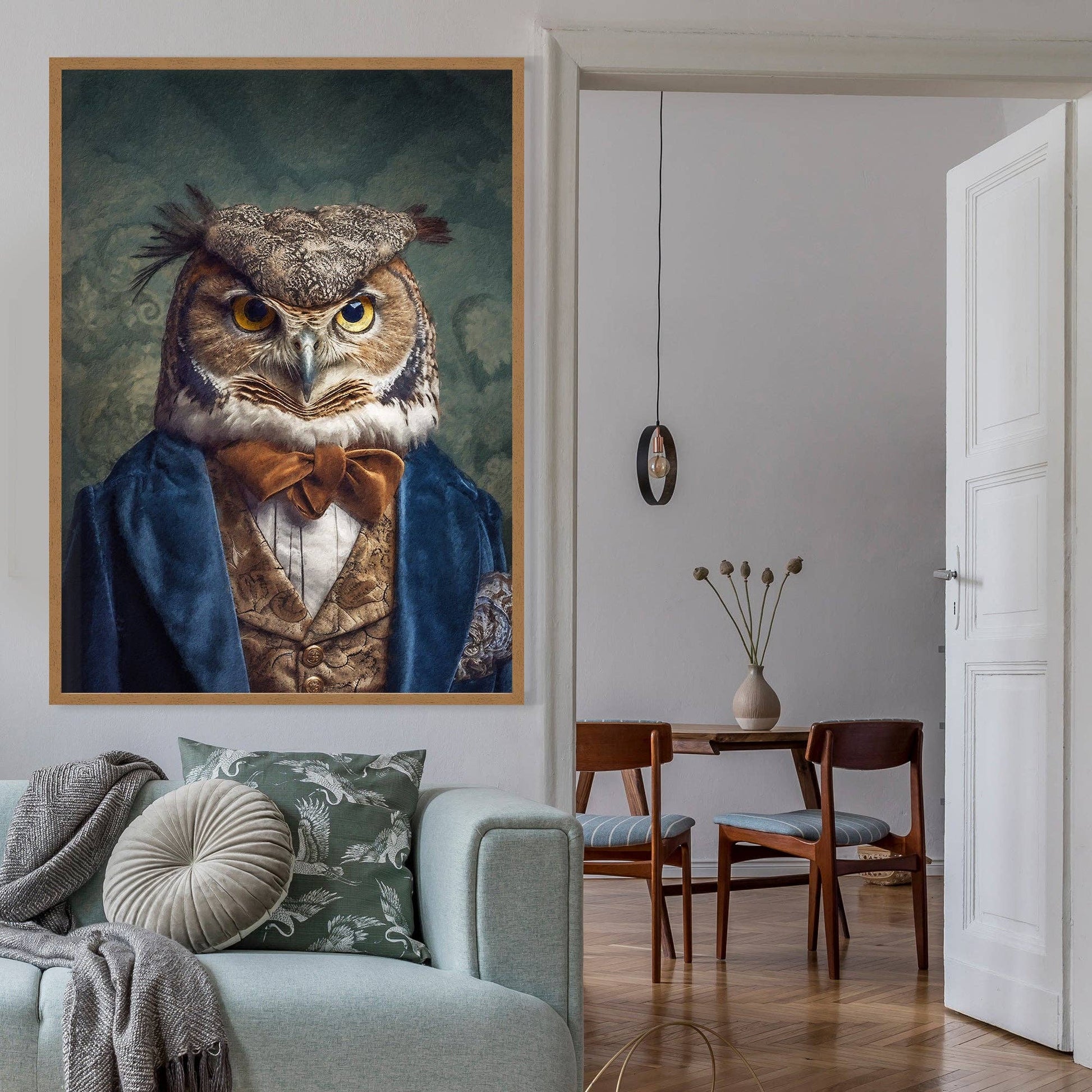 Owl Animal Portrait Print - Vintage MC
