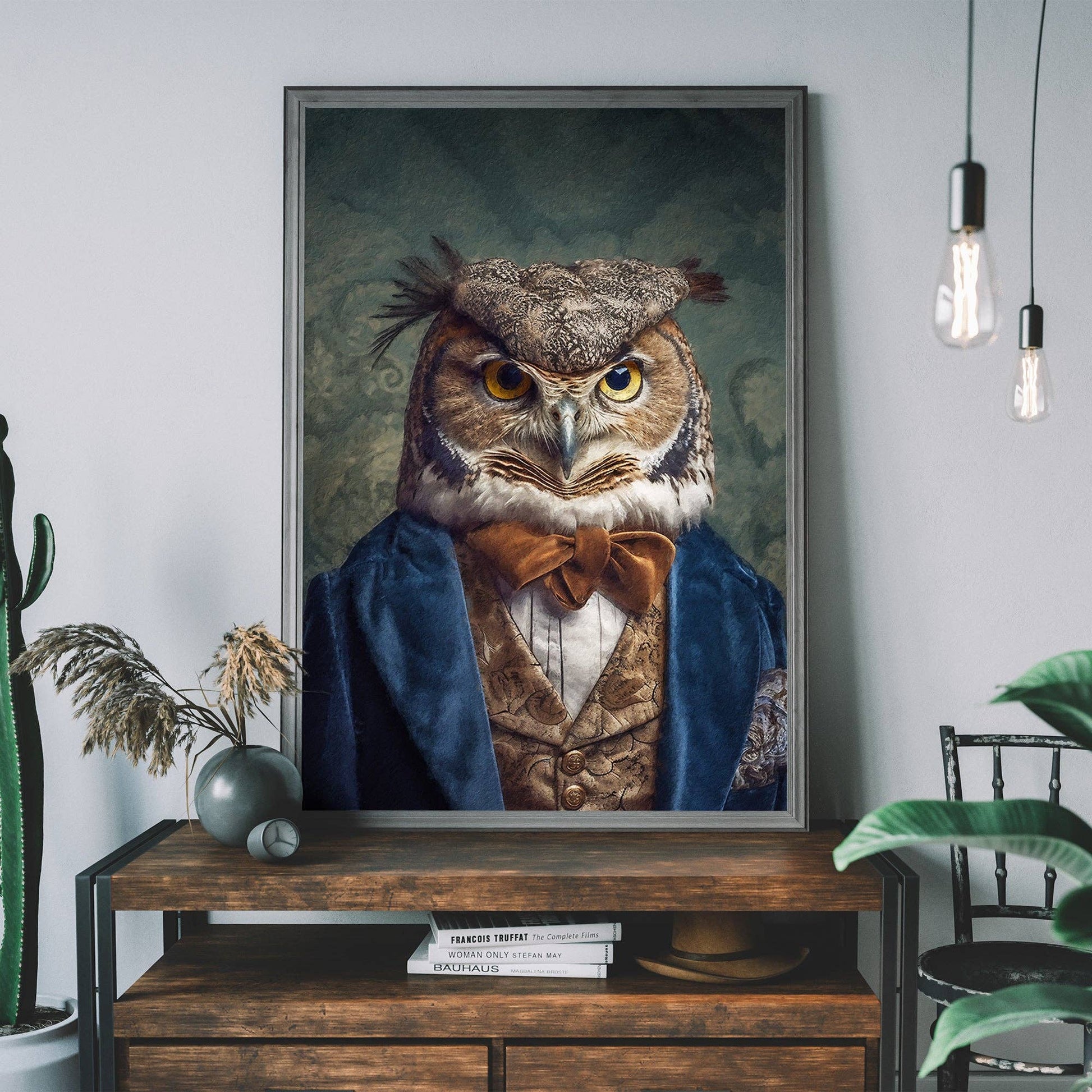 Owl Animal Portrait Print - Vintage MC