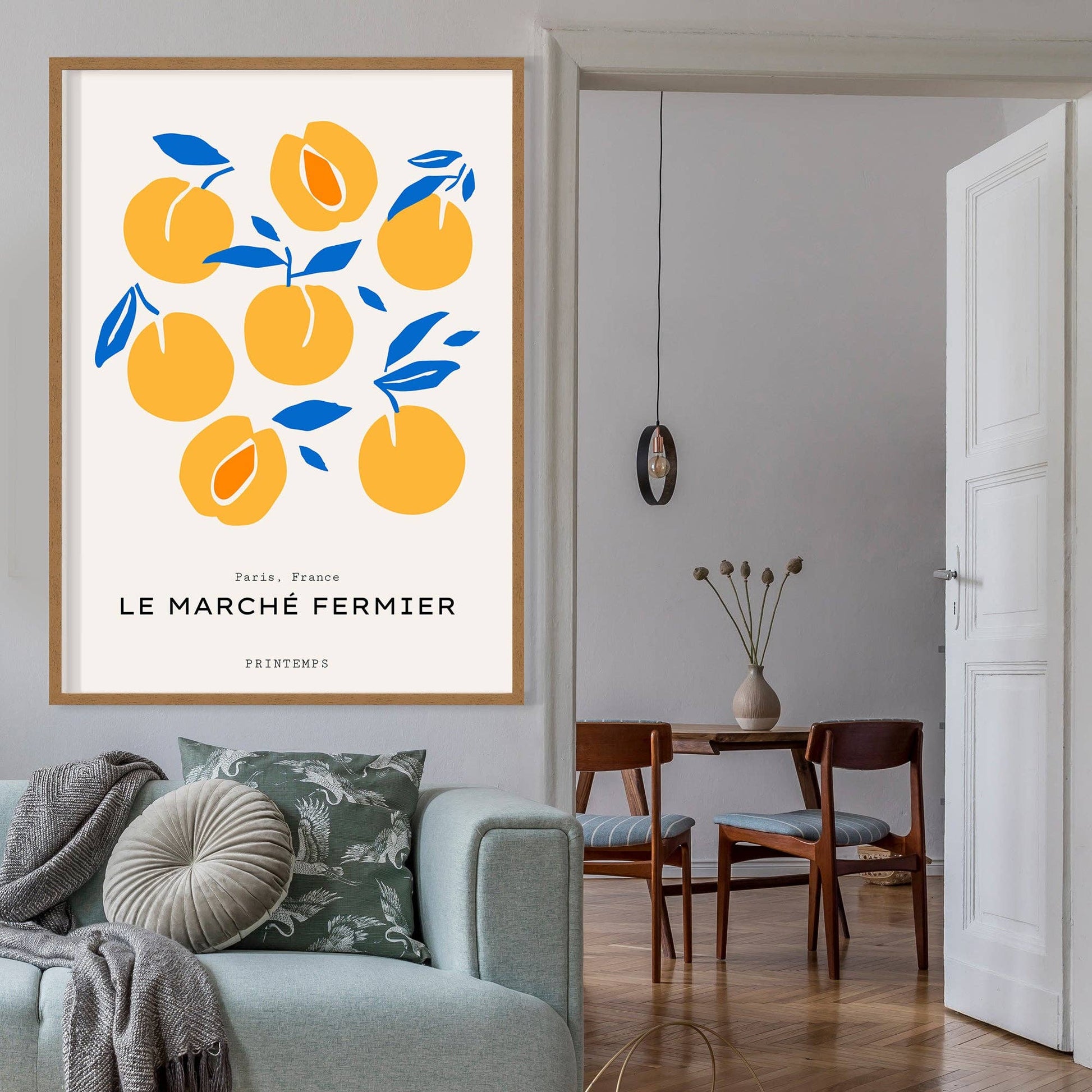 Paris Farmers Market Peaches Print - Vintage MC