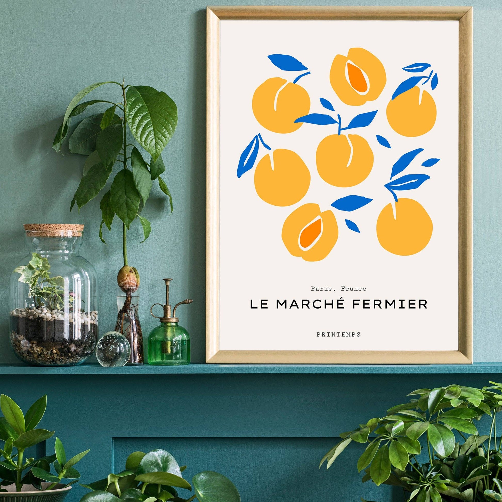 Paris Farmers Market Peaches Print - Vintage MC