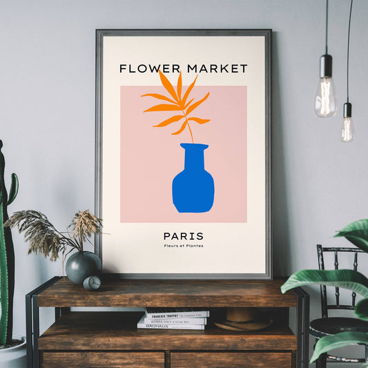 Paris Flower Market Minimal Print - Vintage MC