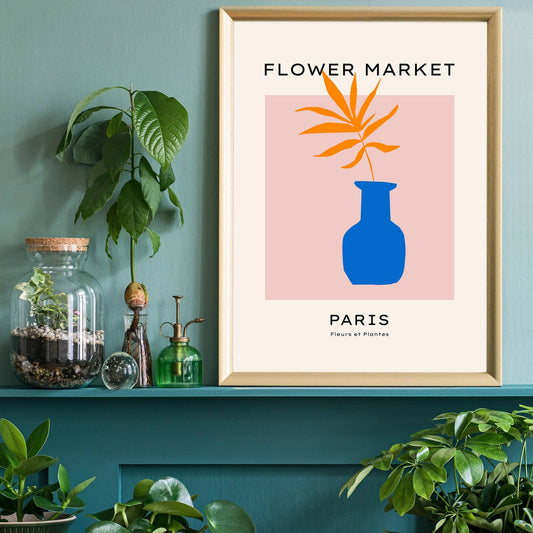 Paris Flower Market Minimal Print - Vintage MC