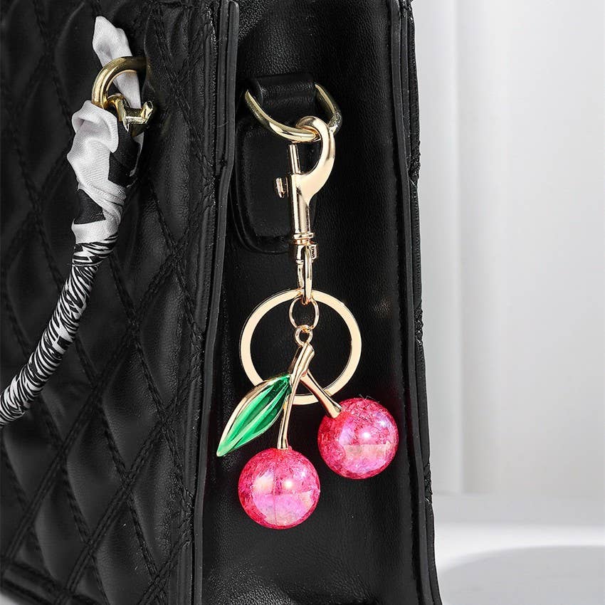 PEARLIE CHERRY DROP BAG CHARM - Vintage MC