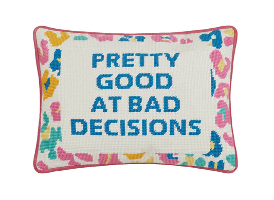Pretty Good Embroidered Needlepoint Pillow - Vintage MC