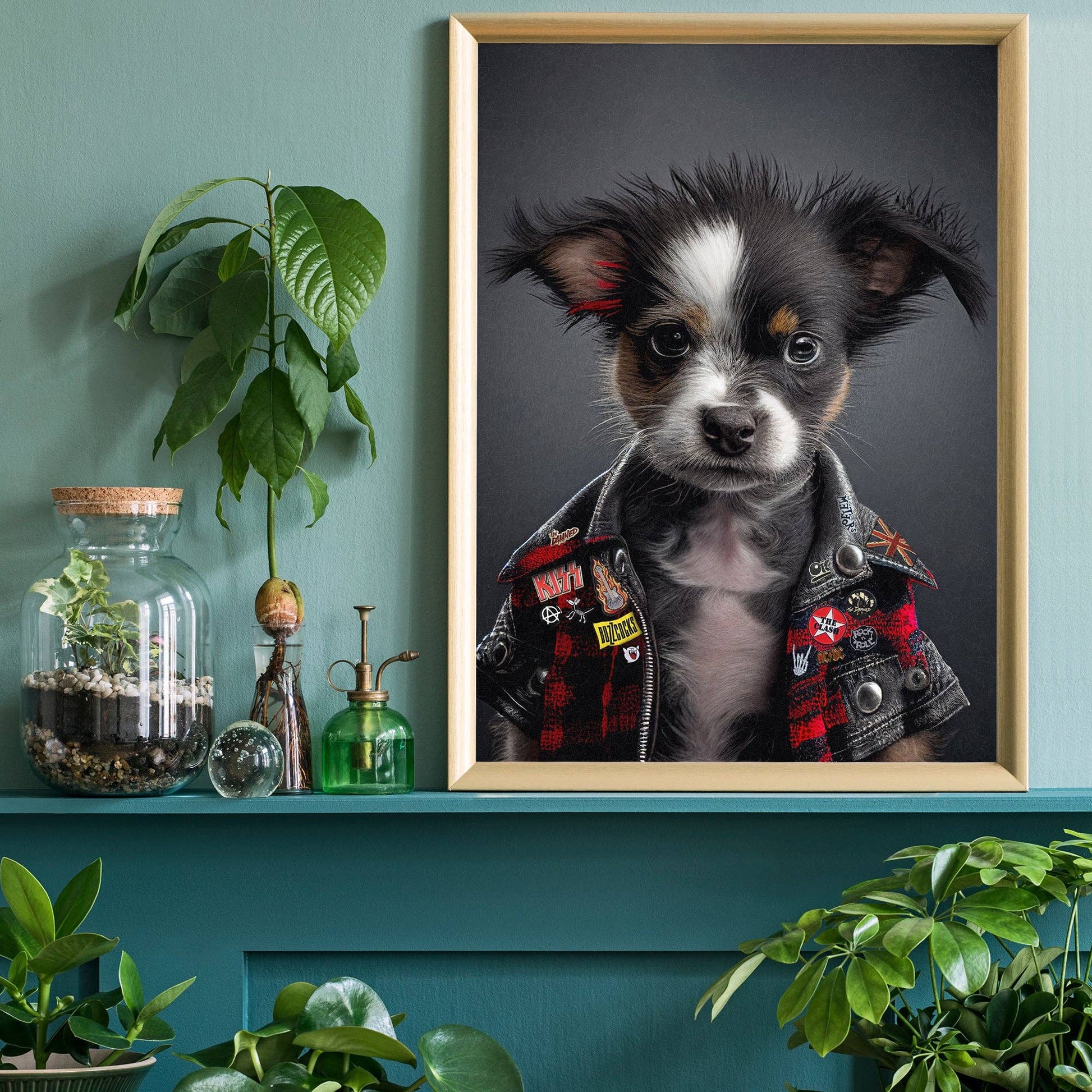 Puppy Punk Kids Animal Portrait Print - Vintage MC