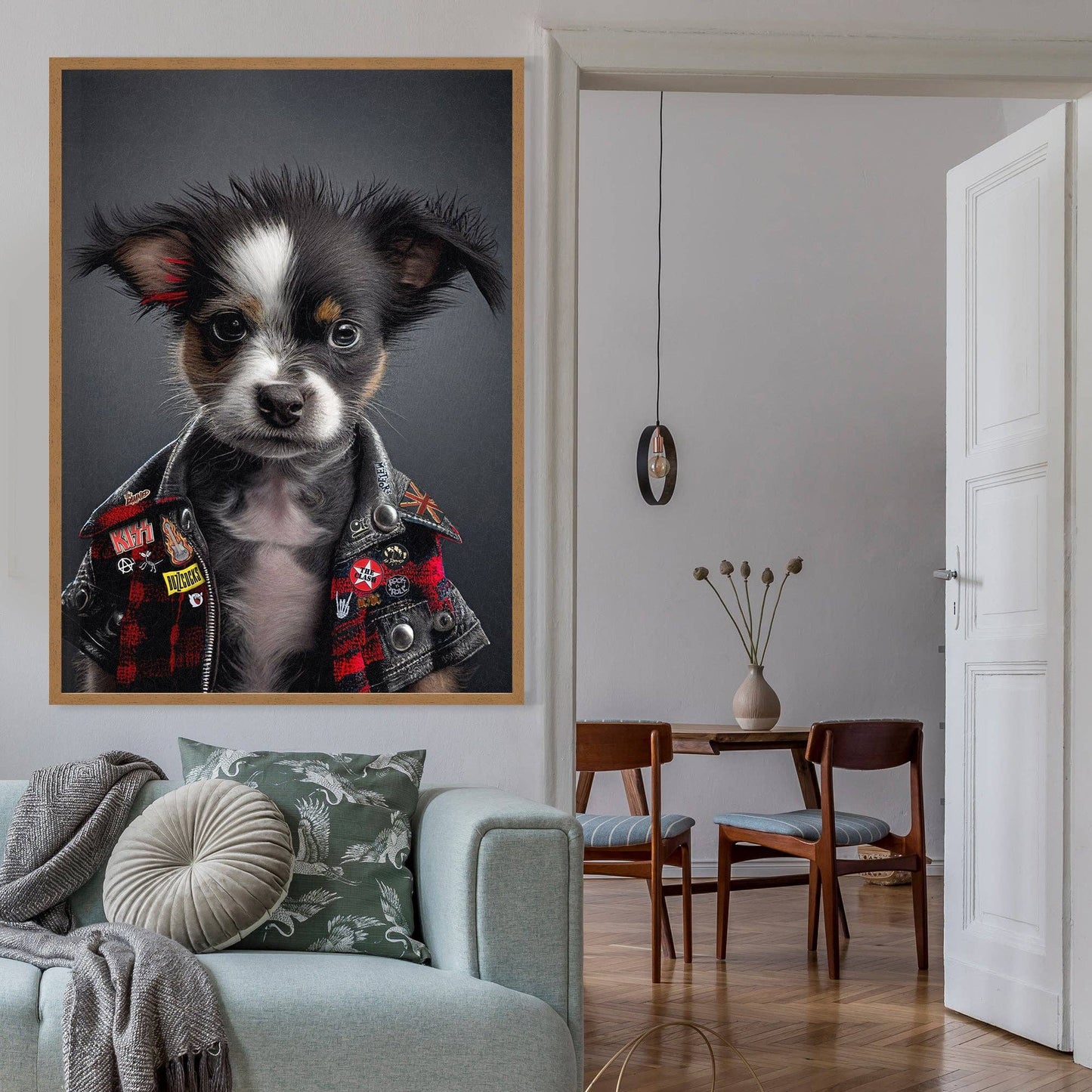 Puppy Punk Kids Animal Portrait Print - Vintage MC