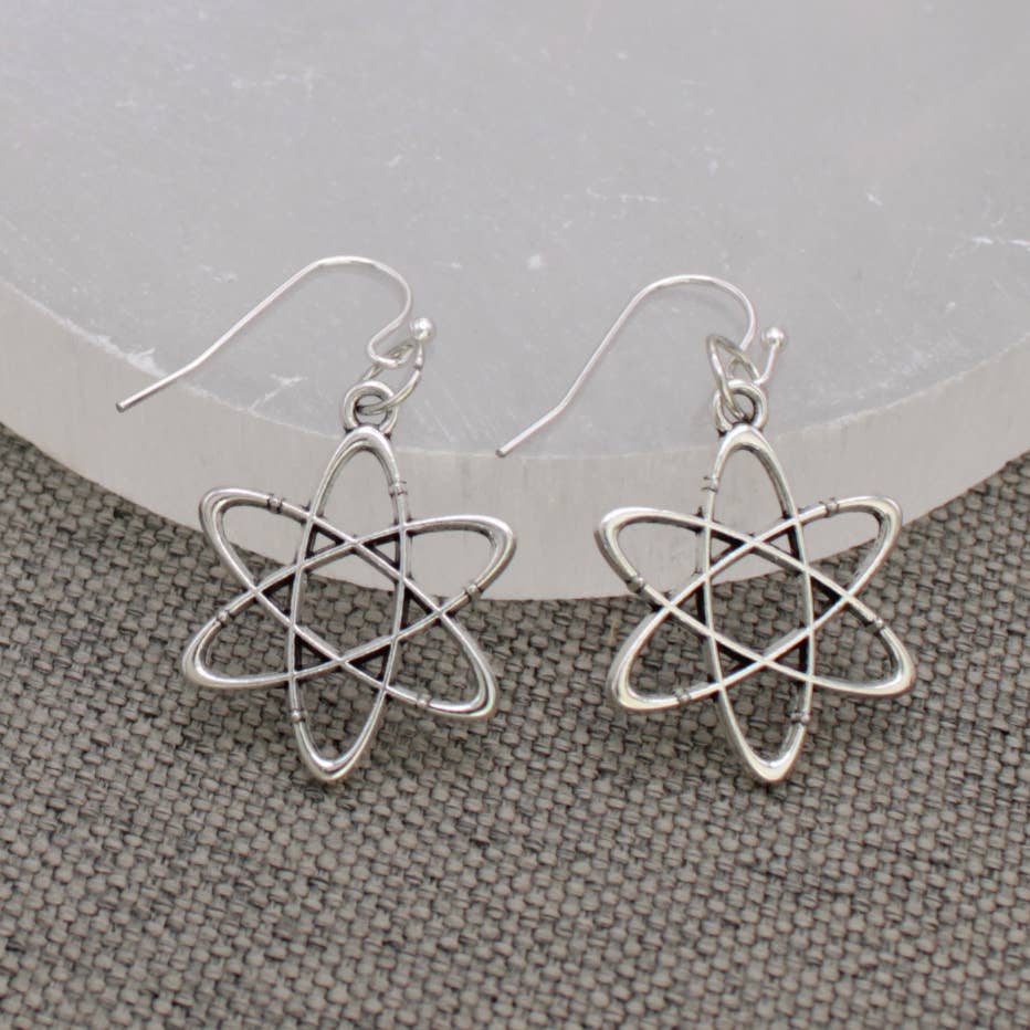 Pure Science Silver Atom Earrings - Vintage MC