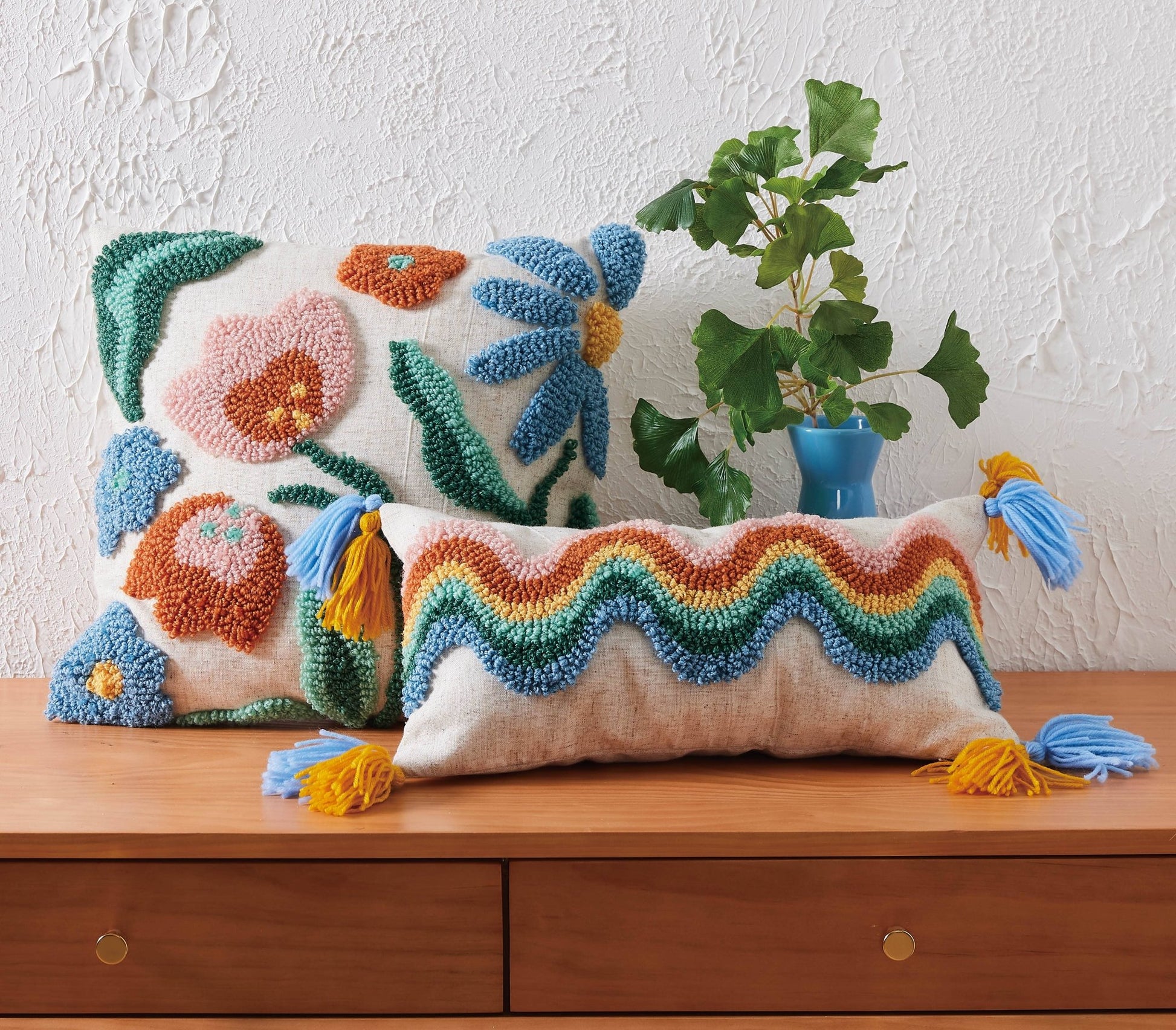 Rainbow Florals Hook Pillow - Vintage MC
