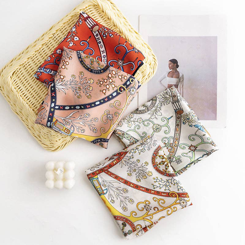 Retro Pattern Square Scarf - Vintage MC