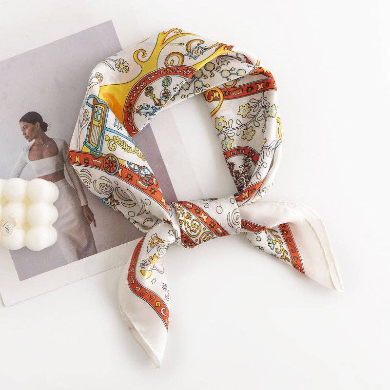 Retro Pattern Square Scarf - Vintage MC
